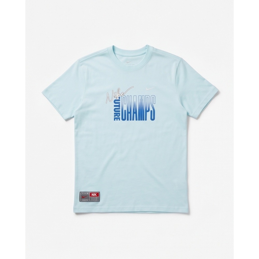 Nike Future Champs Light Blue Graphic T-Shirt Mens Short Sleeve Crewneck‎ Tee